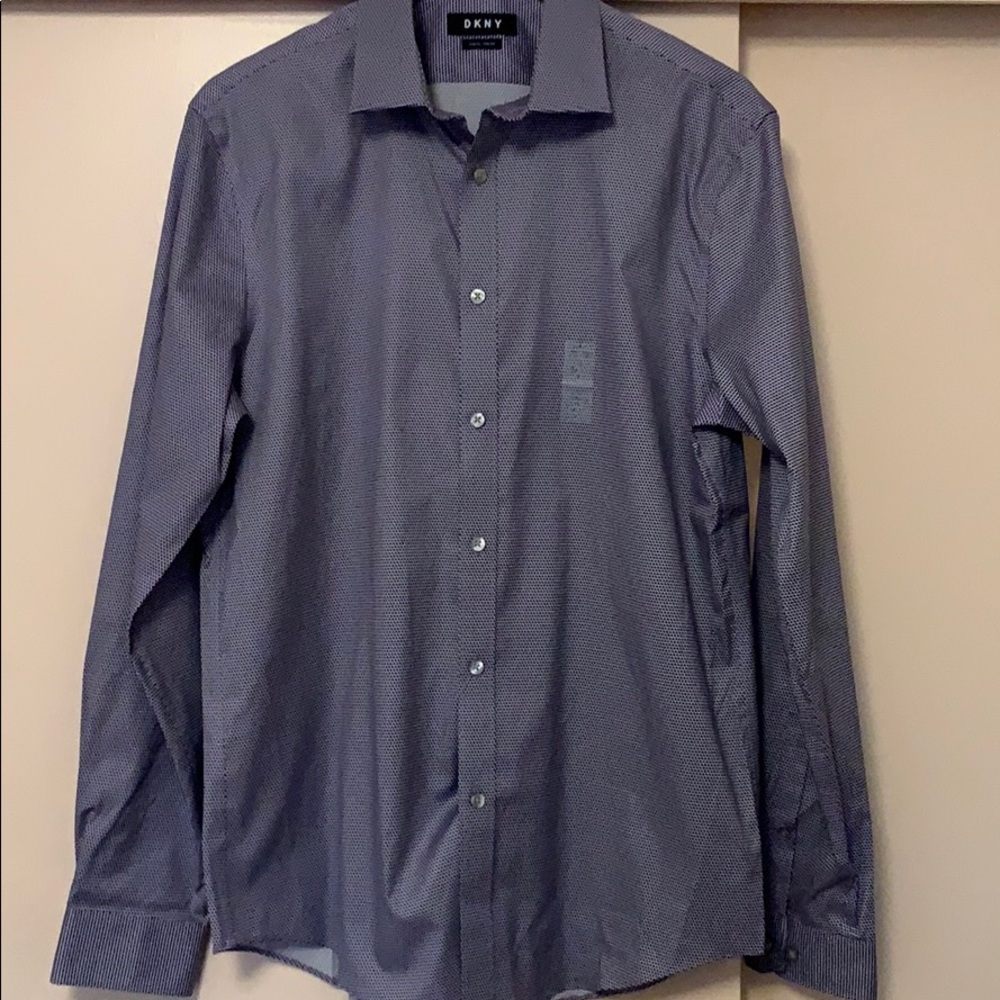 DKNY slim fit stretch button down